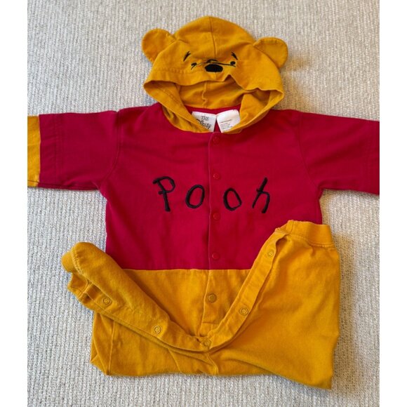 Vintage The Disney Store Winnie the Pooh Outfit Costume Baby 90s Y2K 6-12 Month - Picture 3 of 5
